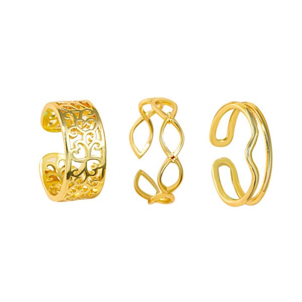 Cold Wind Geometric Ring 3-piece Set Ins Tide Net Red Stack Wear Rings 8