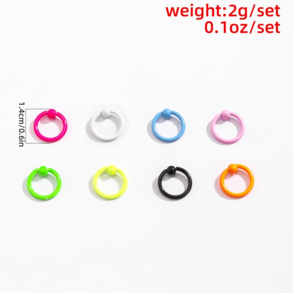 Punk Exaggerated Geometric Candy-colored Round Nose Studs Accessories 4