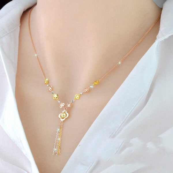 925 Sterling Silver 18K Color Gold Necklace Necklaces 12