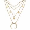Vintage Multilayer Crystal Turkish Star Moon Necklace Sexy Beach Gold Pendant Necklaces 12 Vintage Multilayer Crystal Turkish Star Moon Necklace Sexy Beach Gold Pendant Necklaces 12