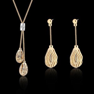 Austrian Crystal Cutout Texture Drop Pendant Earrings