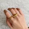 Gold Plated 316L Stainless Steel Chain Ring Rings 9