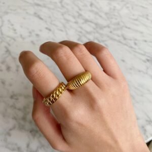 Gold Plated 316L Stainless Steel Chain Ring Rings
