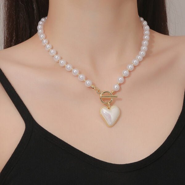 Heart Baroque Girt Pearl Pendant Necklace Gold Beads Pearl Choker Necklace For Women Mother’s Day Necklaces 7