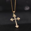 Gold-plated Copper Zircon Love Geometric Cross Pendant Necklace Necklaces 9