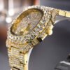 Full Diamond Hip Hop Calendar Luminous Quartz Waterproof Business Men’s Gold Watch watches 17