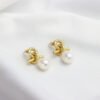 Metal Knotted Design Baroque Freshwater Pearl Earrings Earrings 10