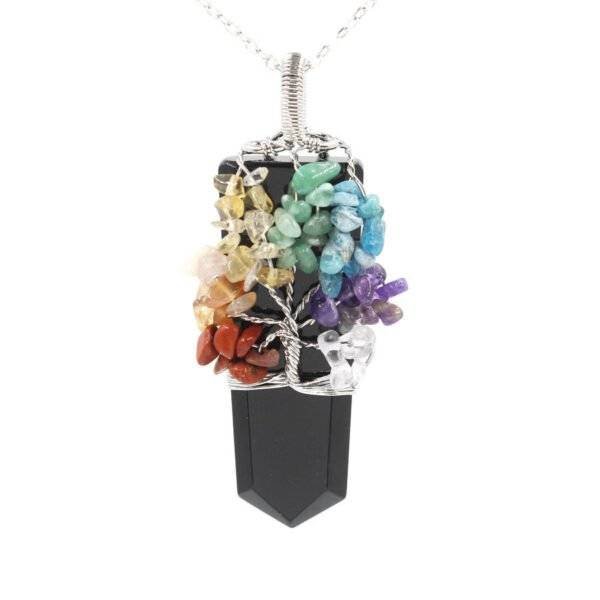 Crystal Column Tree Of Life Winding Pendant Necklace Necklaces 3