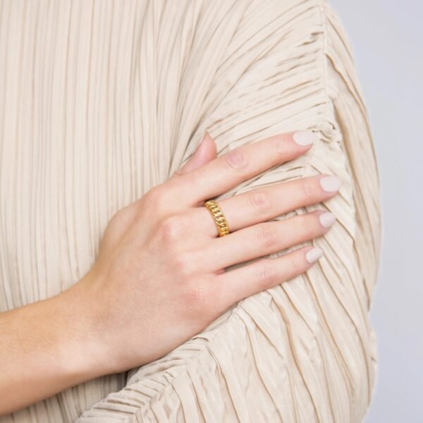 Gold Plated 316L Stainless Steel Chain Ring Rings 5