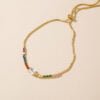 Copper Gold Plated Pendant Micro-Set Colorful Zircon Shrink Pulled Copper Bead Bracelet Bracelets 13