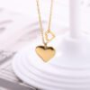 Peach Heart Titanium Steel Necklace Double Chain 18K Gold Cold Wind Jewelry Necklaces 8 Peach Heart Titanium Steel Necklace Double Chain 18K Gold Cold Wind Jewelry Necklaces 8