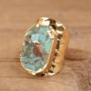 Natural Gold Turquoise Stone Bead Ring Rings 8