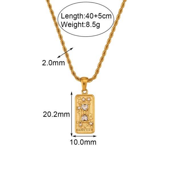 Women’s Stainless Steel Plated 18K Gold Tarot Twist Chain Necklace Necklaces 8