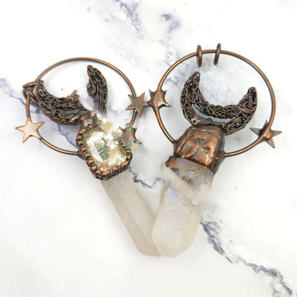 Personalized European And American Meniscus Star White Crystal Ore Pendant Accessories 5