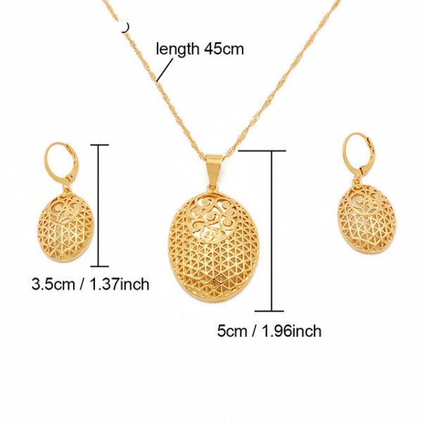24k Gold Plated Jewelry Set African Jewelry Necklaces 4