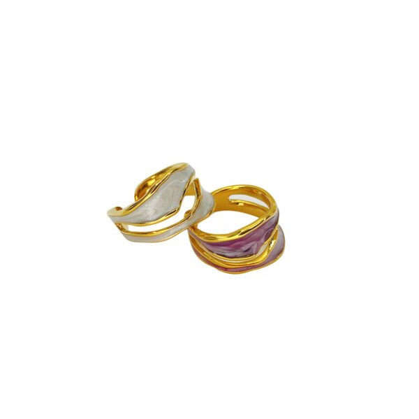 Ring Jurchen Gold Plating Ladies Fashion Temperament Enamel Rings 5