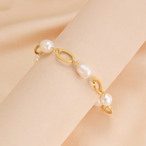 Cold 14K Gold Baroque Pearl Bracelet Bracelets 6