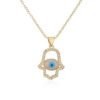 Gold Dripping Zircon Fatima Hand Minority Demon Eye Clavicle Chain Female Necklaces 14