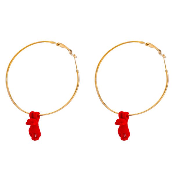 Simple Ethnic Style Kitten Circle Earrings Female Geometric Earrings 4