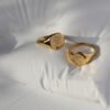 Butterfly Peony Flower Titanium Steel Gold-plated Ring Rings 15