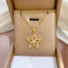 Heavy Industry Full Diamond Five-pointed Star Micro-inlaid Real Gold Necklace Women Necklaces 10