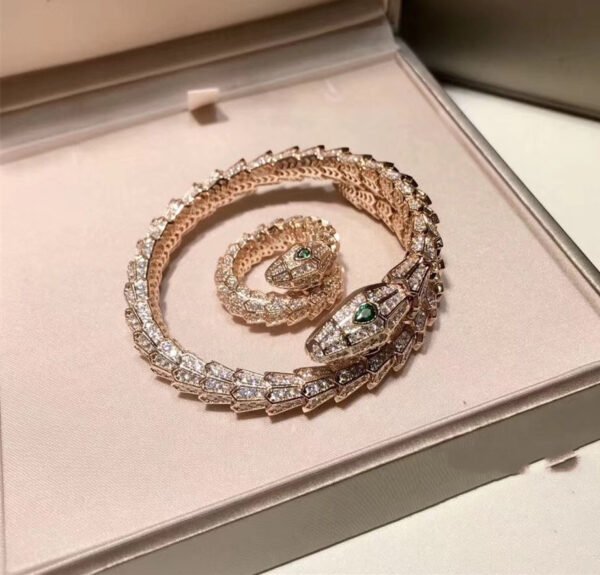 Brass Gold Plated Micro Set Diamond Bracelet Ring Set Bracelets 11