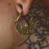 Boho Hoops Trendy Vintage Gold Mushroom Look Earrings 14 Boho Hoops Trendy Vintage Gold Mushroom Look Earrings 14