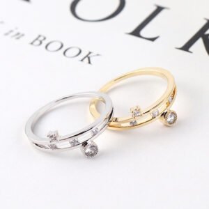 14k Gold Zircon Ring Ring Student Joint Ring Rings