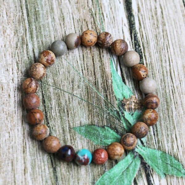 Picture Stone Gold Sand Stone Natural Beaded Bracelet Bracelets 6