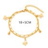 Double Layer Gold Stainless Steel Chain Bracelet Butterfly Heart Dog Paw Tree Of Life Charm Bracelets For Women Necklaces 13