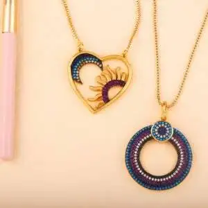 Accessories Original European And American Style Love Circle Pendant Sun Moon Pendant Necklace Nkp72 Necklaces