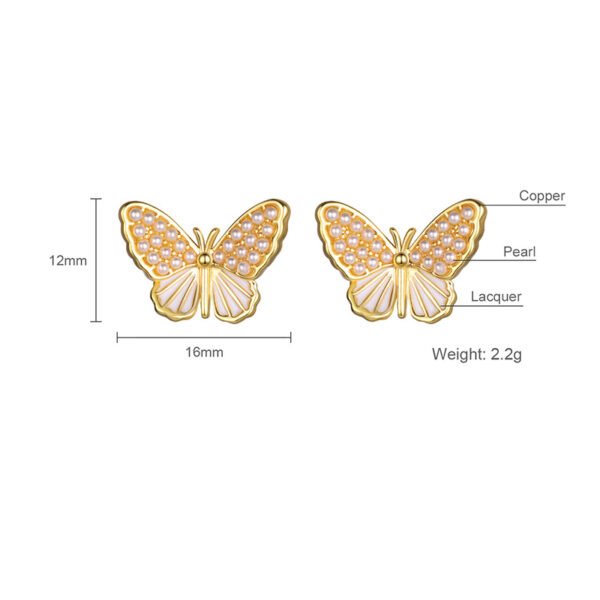 European And American Fashion Earrings Popular Butterfly Pearl Earrings Women Earrings 4