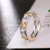 Women’s Gold Plated Sepia Set Zircon Ring Rings 21