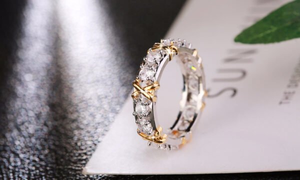 Women’s Gold Plated Sepia Set Zircon Ring Rings 11
