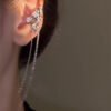 Butterfly Tassel Light Luxury Zirconium Unilateral Wing Ear Clip Earrings 11
