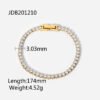 14K Gold Inlaid Zircon Stainless Steel Bracelet Bracelets 13