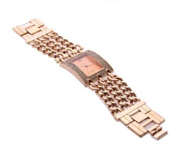 Women’s Quartz Watch With Diamonds Three Links Gold And Rhinestones watches 8