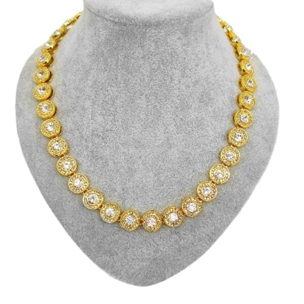 Double Gold Chain Full Diamond Hip Hop Rap Hip Hop Necklace Necklaces 4