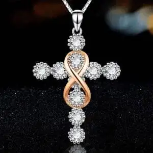 Women’s Faith Cross 8 Diamond Pendant Necklace BestSelling