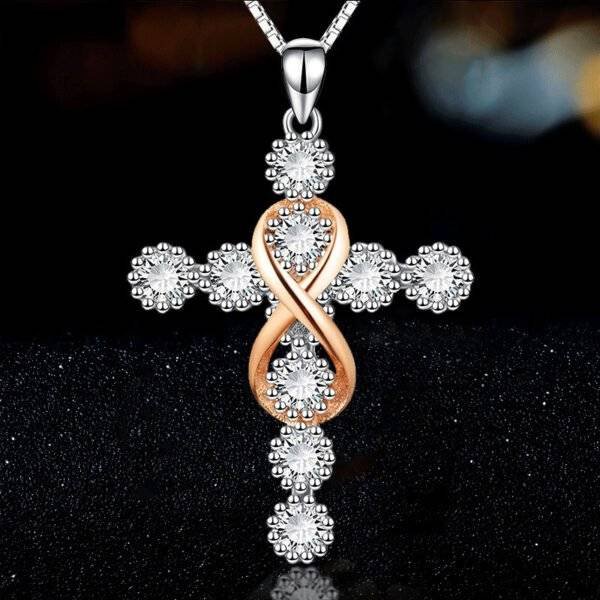 Women’s Faith Cross 8 Diamond Pendant Necklace BestSelling 3