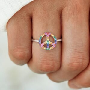 Flat Element Micro Inlaid Ring Round Jewelry Rings
