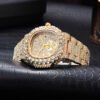 Full Diamond Hip Hop Calendar Luminous Quartz Waterproof Business Men’s Gold Watch watches 18