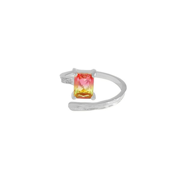 Small Design Sense Irregular Surface Micro-inlaid Two-color Stone Accessories 4
