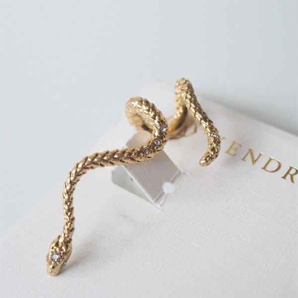 Designer Gold Snake Wrap Vintage Small Snake Earrings Earrings 5