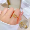 Real Gold Plating Double Ring Classic Style Fashion Micro Inlay Light Luxury Ring Rings 8