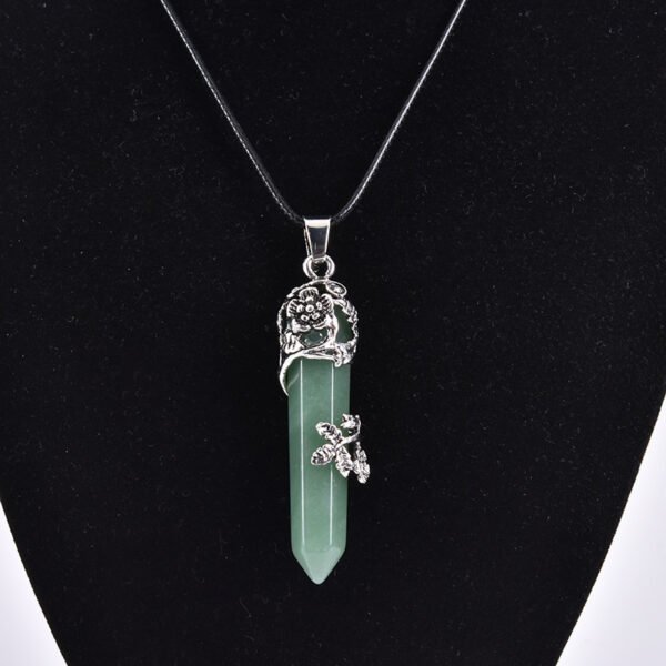 CrystalHexagon Column Pendant Rose Flower Plum Necklace Necklaces 3