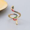 Ring Brass Gold Plated Micropaved Zircon Charm Rings 8