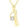Fashion Gold Initial Letter Rhinestone Necklace Necklaces 21