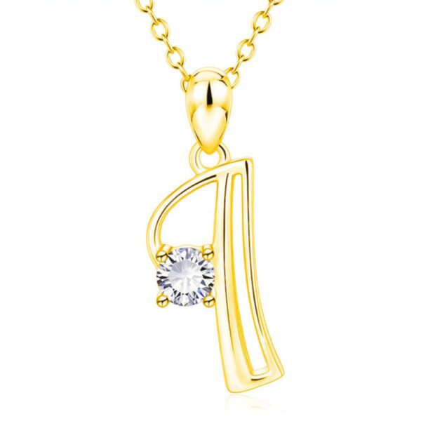 Fashion Gold Initial Letter Rhinestone Necklace Necklaces 11