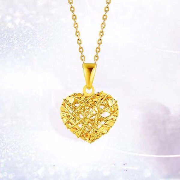 Genuine 18K Gold Necklace Pendant Pure AU750 Chain Hollow Necklaces 7